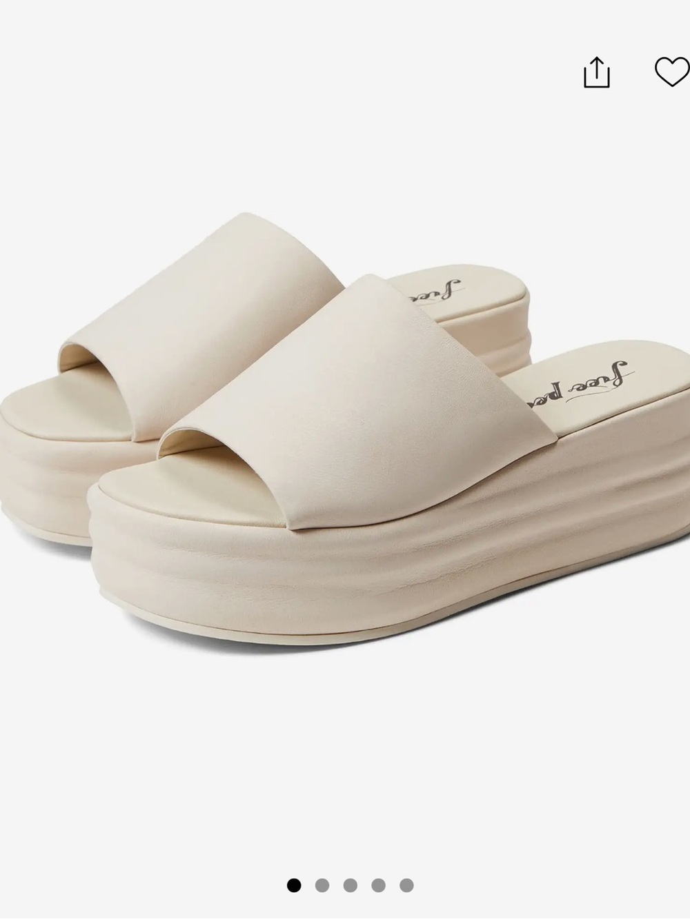 Free People Cream Slide Mules
